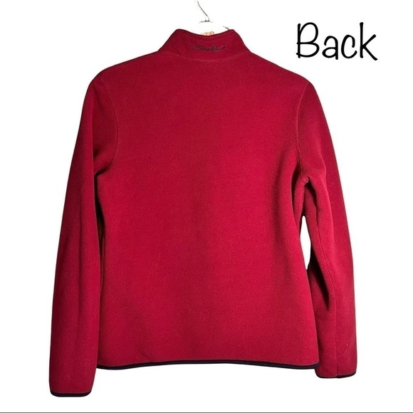 Eddie Bauer 2000’S Red 1/2 Zip Fleece Pullover Cozy Sweatshirt Size Small - Picture 8 of 16